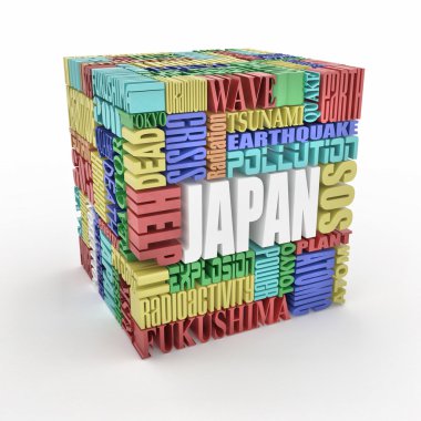Tragedy in Japan. Words. clipart