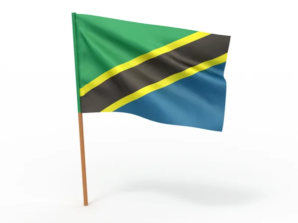在风中飘扬的旗帜。坦桑尼亚 — 图库照片