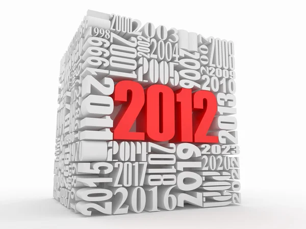 新的一年 2012年。多维数据集组成的数字 — 图库照片