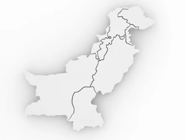 Mapa tridimensional de Pakistán — Foto de Stock