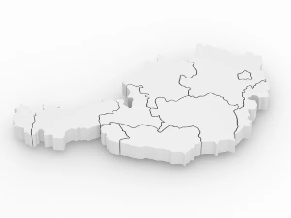 Mapa tridimensional da Áustria. 3d — Fotografia de Stock