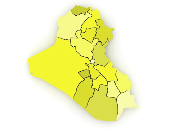 Driedimensionale kaart van Irak — Stockfoto