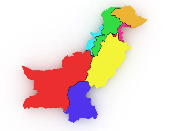 Mapa tridimensional de Pakistán — Foto de Stock