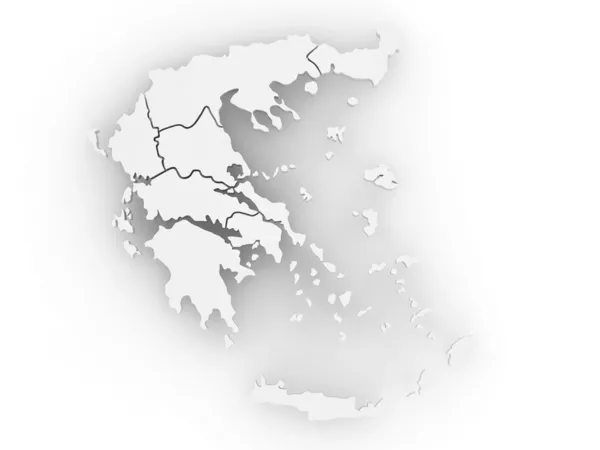 Driedimensionale kaart van Griekenland — Stockfoto