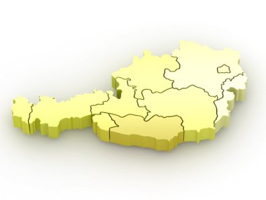 üç boyutlu harita Avusturya. 3D