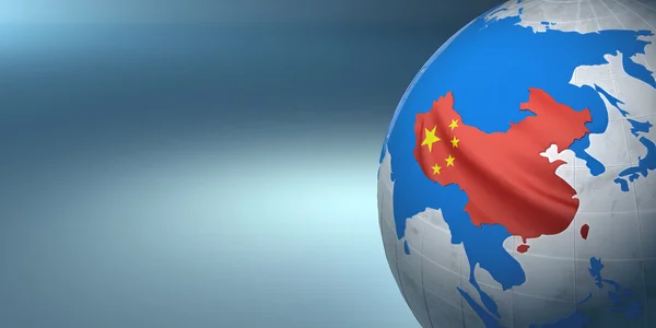 Mapa de la China en la Tierra en los colores nacionales —  Fotos de Stock