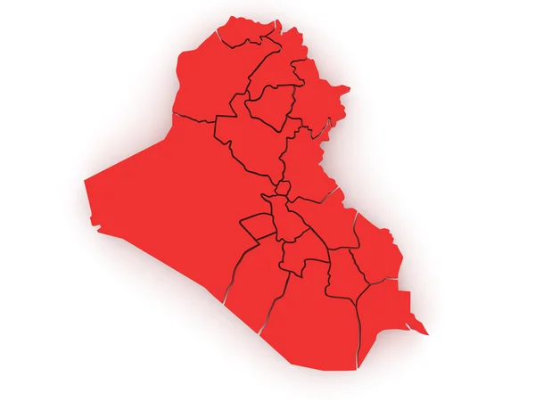 Τρισδιάστατο χάρτη του Ιράκ — Φωτογραφία Αρχείου
