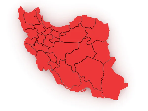 伊朗的三维地图 — 图库照片