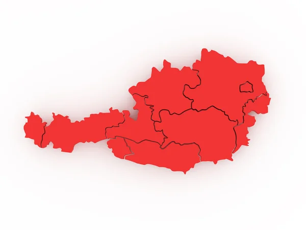 Mappa tridimensionale dell'Austria. 3d — Foto Stock