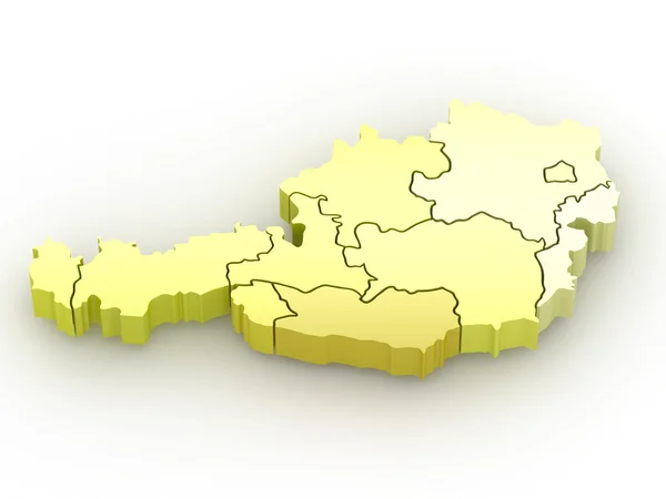 Háromdimenziós térképe, Ausztria. 3D — Stock Fotó