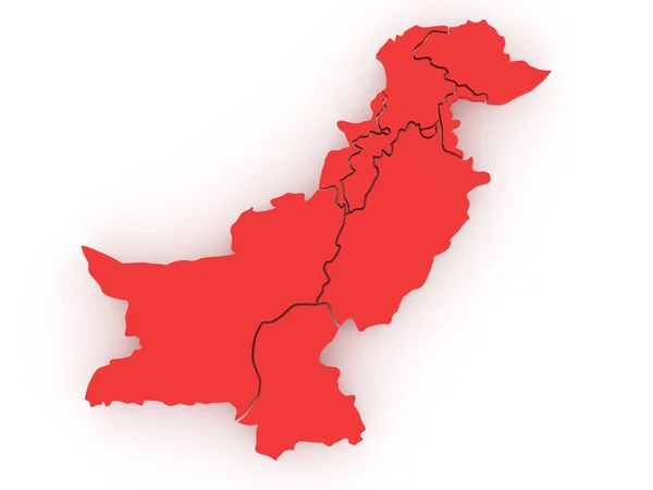Driedimensionale kaart van pakistan — Stockfoto