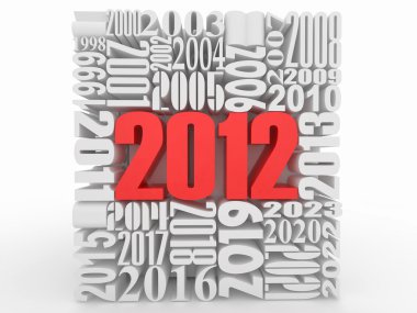 New year 2012. Cube consisting of the numbers clipart