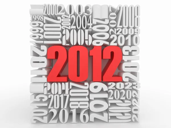 Ano Novo 2012. Cubo constituído pelos números — Fotografia de Stock