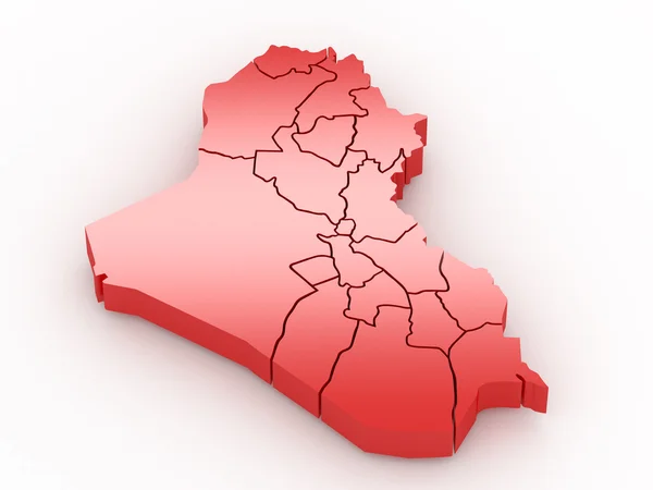 Trojrozměrná mapa Iráku — Stock fotografie