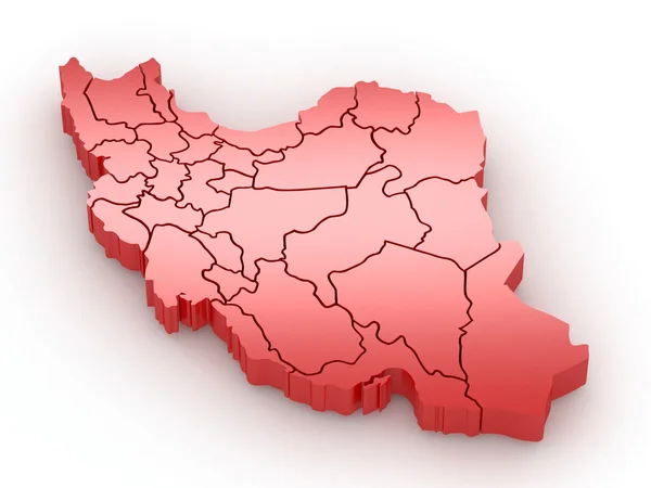 Mapa tridimensional do Irão — Fotografia de Stock