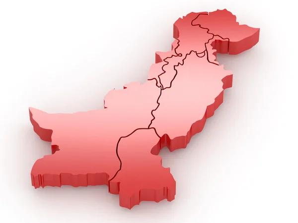 Tredimensionell karta över pakistan — Stockfoto