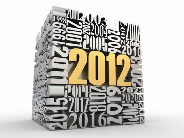 New year 2012. Cube consisting of the numbers clipart