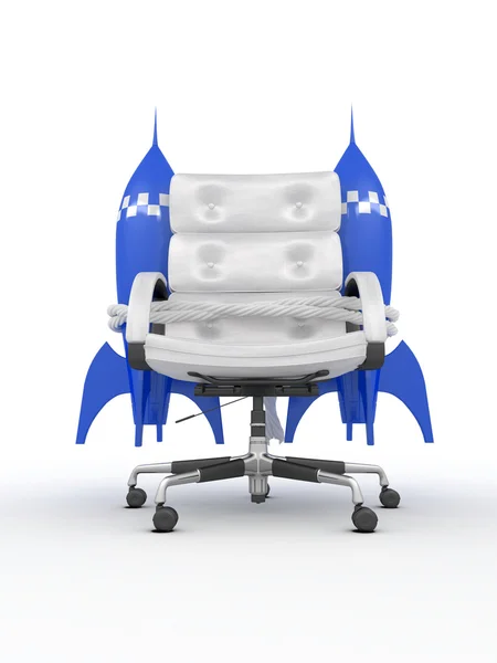 Career opportunities. Office armchair with rockets — Stock Photo, Image