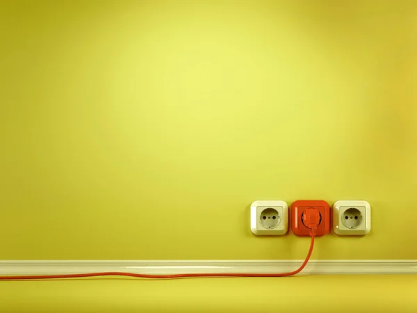 Plugs and Socket. Three-dimensional abstract background — Stock Photo, Image