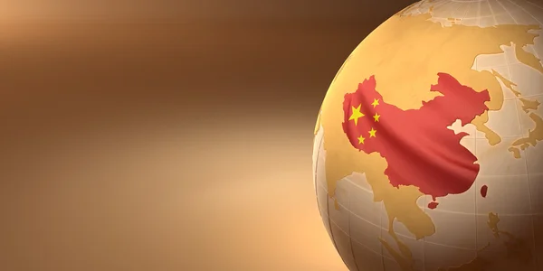 Mapa de la China en la Tierra en los colores nacionales —  Fotos de Stock