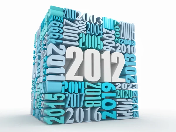 Nouvel an 2012. Cube composé des numéros — Photo