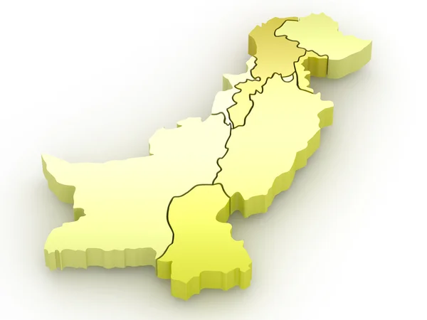 Three-dimensional map of Pakistan — Stock Photo, Image