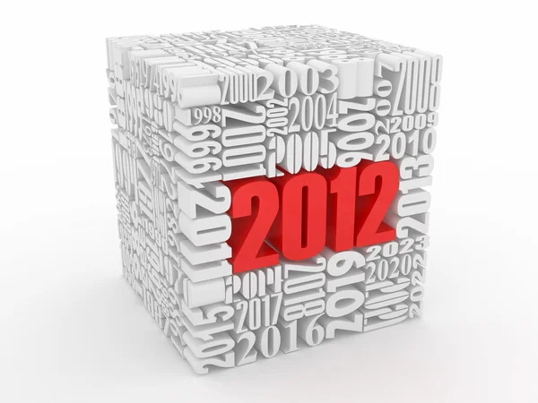Nieuw jaar 2012. kubus dat bestaat uit de getallen — Stockfoto