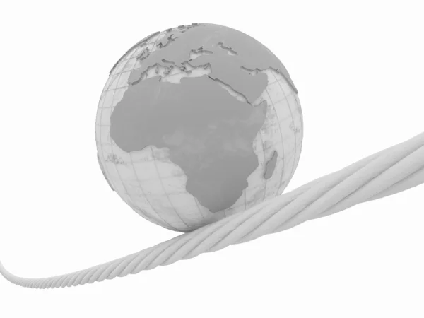 Earth on rope — Stock Photo, Image