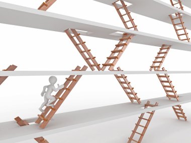 Way up. and ladders. clipart