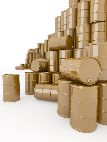 Barrels on white isolated background. — Stock Photo, Image