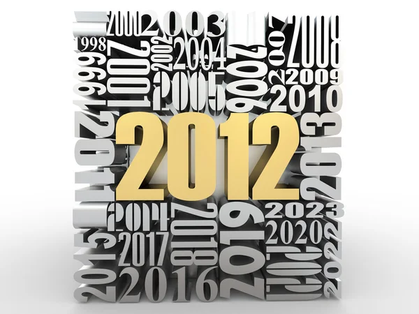New year 2012. Cube consisting of the numbers — Stock Photo, Image