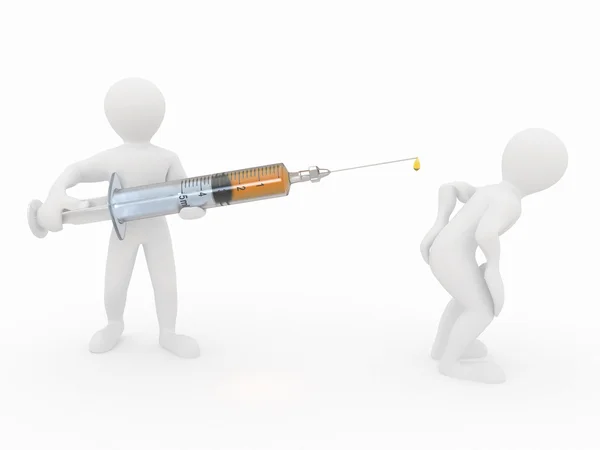 Men with syringe — Stock Photo, Image