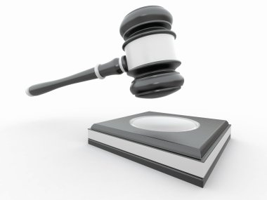 Judge gavel on white isolaed background clipart