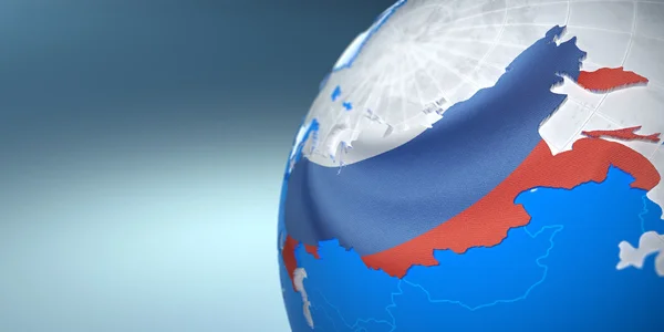 지구에 러시아의 지도 — 스톡 사진