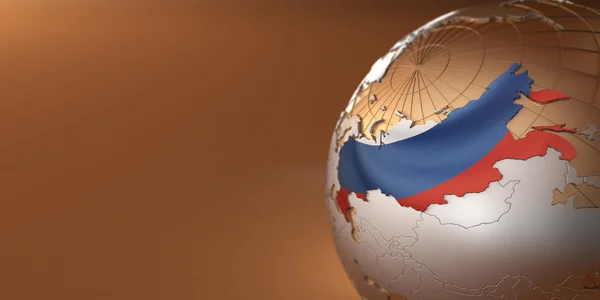 Mapa de la Rusia en la Tierra — Foto de Stock