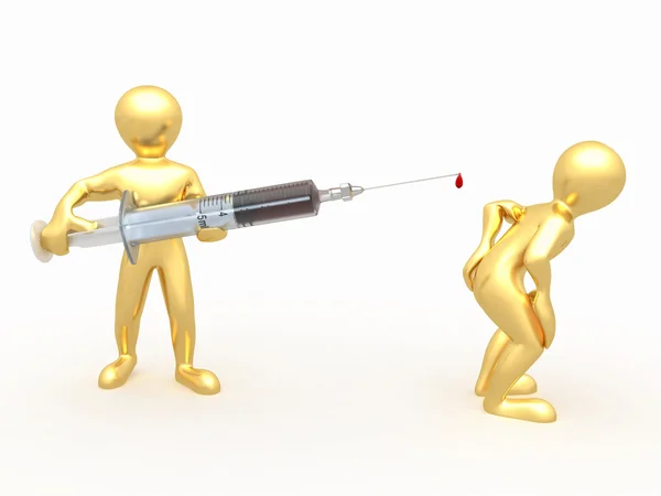 Men with syringe — Stock Photo, Image