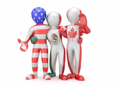 NAFTA. in color of national flag. clipart