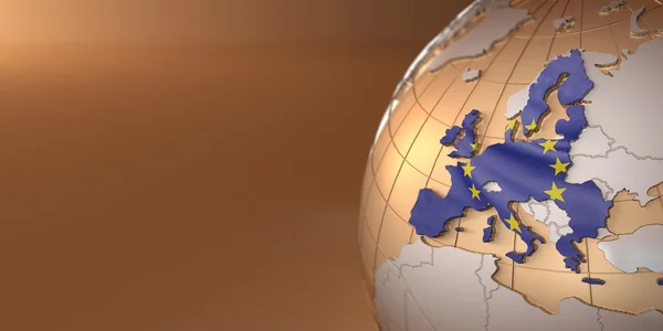 欧洲联盟关于地球的地图 — 图库照片