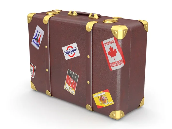 Kožený kufr — Stock fotografie