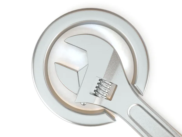 Ρυθμιζόμενο γαλλικό κλειδί. 3D — Φωτογραφία Αρχείου