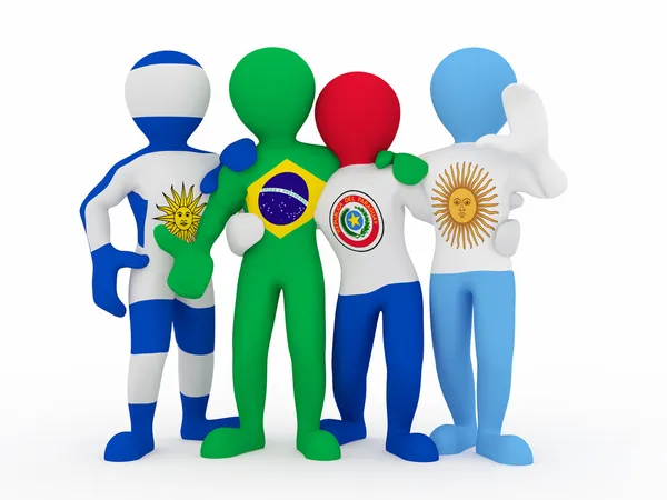 Mercosur. a colori della bandiera nazionale . — Foto Stock