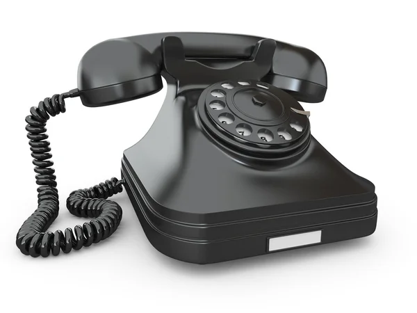 Старомодний телефон на білому ізольованому фоні — стокове фото