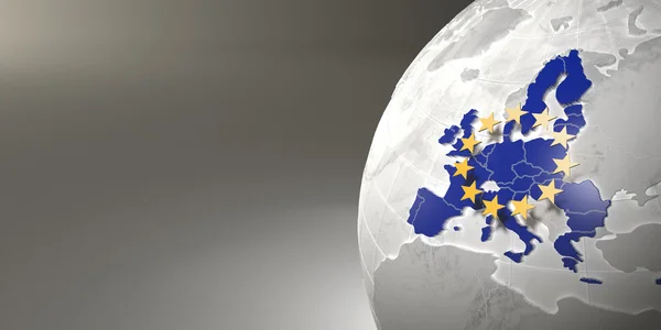 地球上の欧州連合の地図 — ストック写真