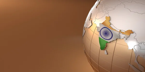 Karta över Indiens på jorden i medborgare färgar — Stockfoto