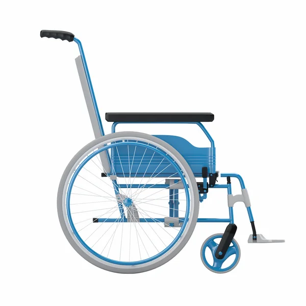 Leerer Rollstuhl auf weißem isolierten Hintergrund — Stockfoto