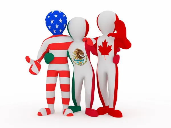 NAFTA. a colori della bandiera nazionale . — Foto Stock