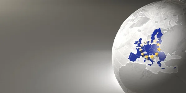 欧洲联盟关于地球的地图 — 图库照片
