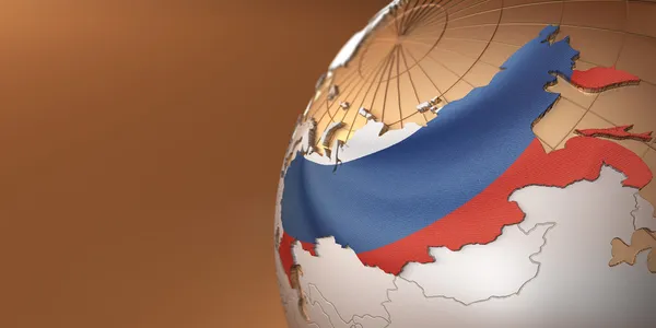 Mapa da Rússia na Terra — Fotografia de Stock
