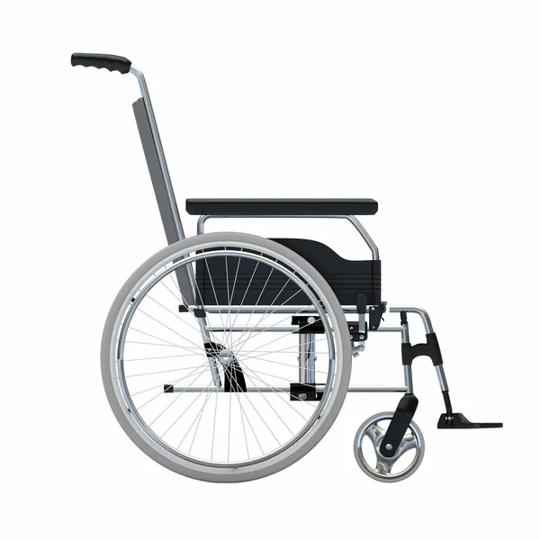 Kursi roda kosong dengan latar belakang putih yang terisolasi — Stok Foto