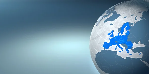 Az Európai Unió a föld térképén — Stock Fotó